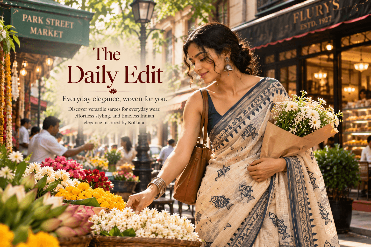 Timeless handloom saree in ivory and maroon featuring traditional Indian craftsmanship – Chaitikaa The Daily Edit